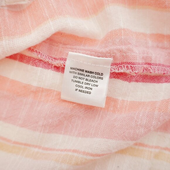 French Laundry Pink Striped Button Front Poncho XL Blouse Sleeveless V-Neck‎ - Picture 9 of 9